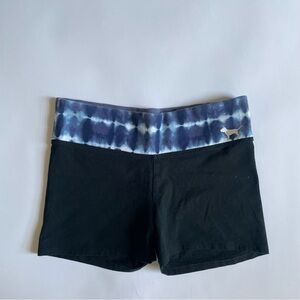 Victoria's Secret Black Shorts with Blue Tie-Dye Waistband